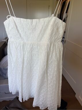 Amanda Uprichard White Textured Mini Dress